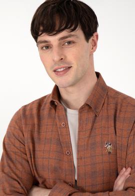 Erkek Kiremit Uzun Kollu Gömlek - 50292415018