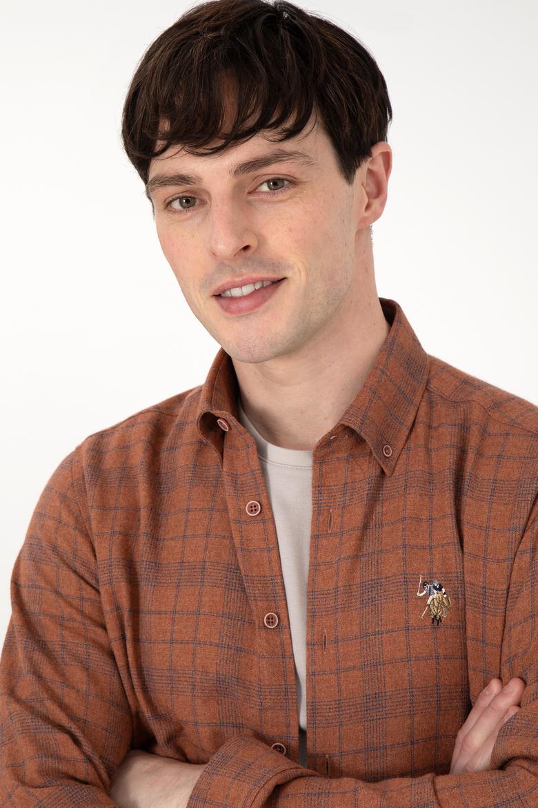 Erkek Kiremit Uzun Kollu Gömlek - 50292415018