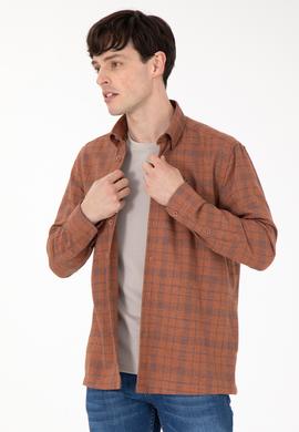 Erkek Kiremit Uzun Kollu Gömlek - 50292415018