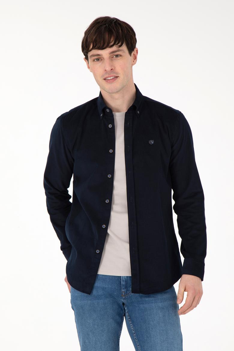 Erkek Lacivert Uzun Kollu Gömlek