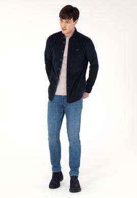 Erkek Lacivert Uzun Kollu Gömlek - 50291395050