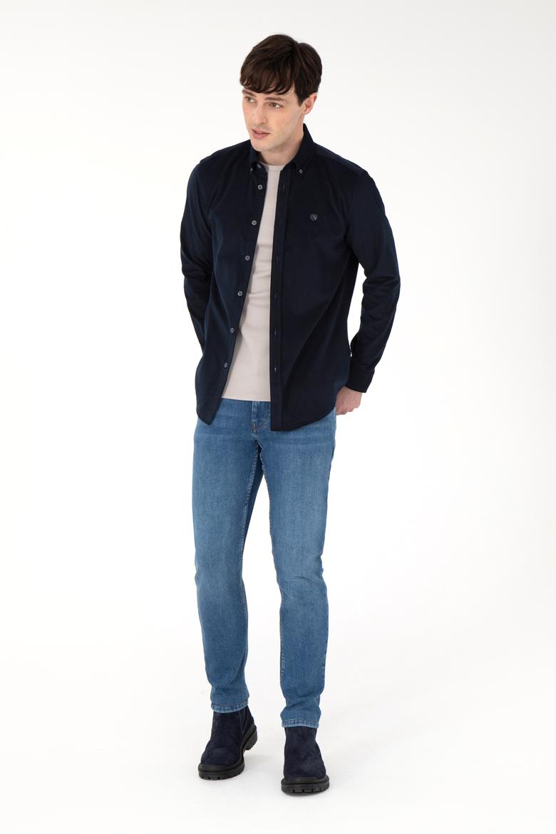 Erkek Lacivert Uzun Kollu Gömlek - 50291395050
