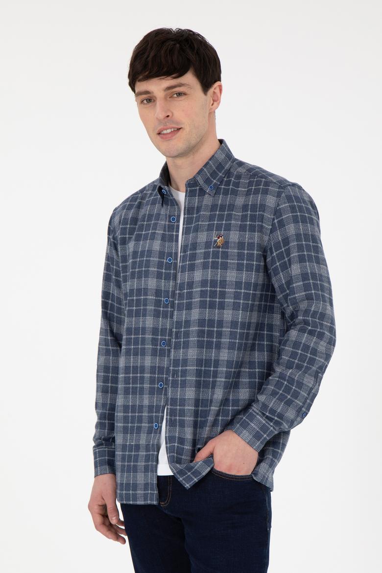 Erkek Lacivert Uzun Kollu Gömlek