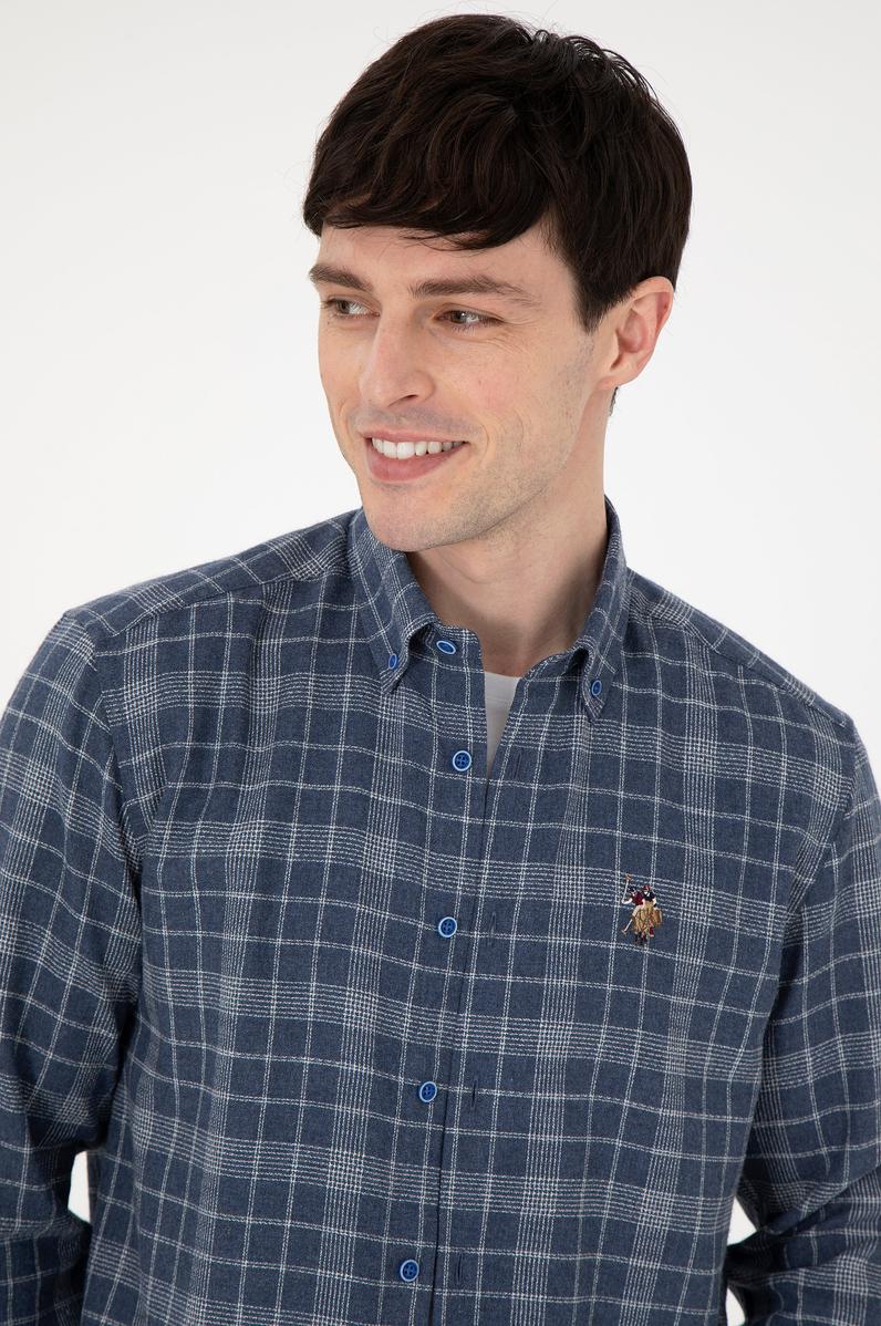 Erkek Lacivert Uzun Kollu Gömlek