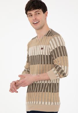 Erkek Regular Fit Bisiklet Yaka Taş Sweatshirt - 50290623017