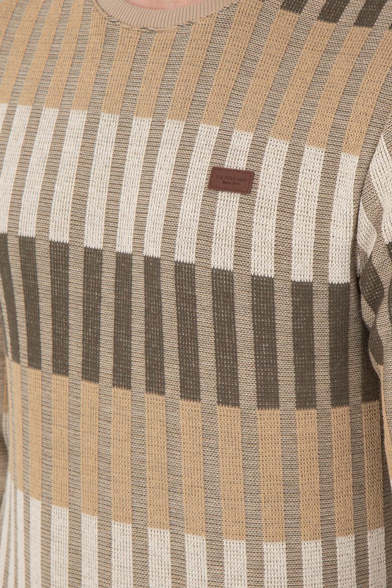 Erkek Regular Fit Bisiklet Yaka Taş Sweatshirt - 50290623017