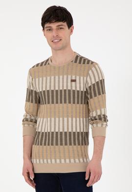 Erkek Regular Fit Bisiklet Yaka Taş Sweatshirt - 50290623017