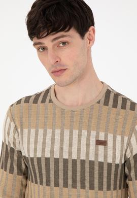 Erkek Regular Fit Bisiklet Yaka Taş Sweatshirt - 50290623017