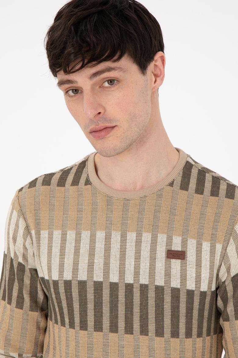 Erkek Regular Fit Bisiklet Yaka Taş Sweatshirt - 50290623017