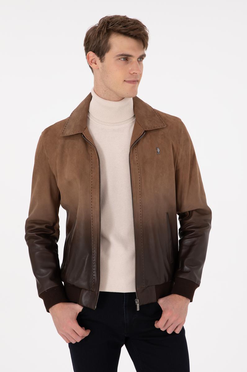 Erkek Taba Deri Ceket