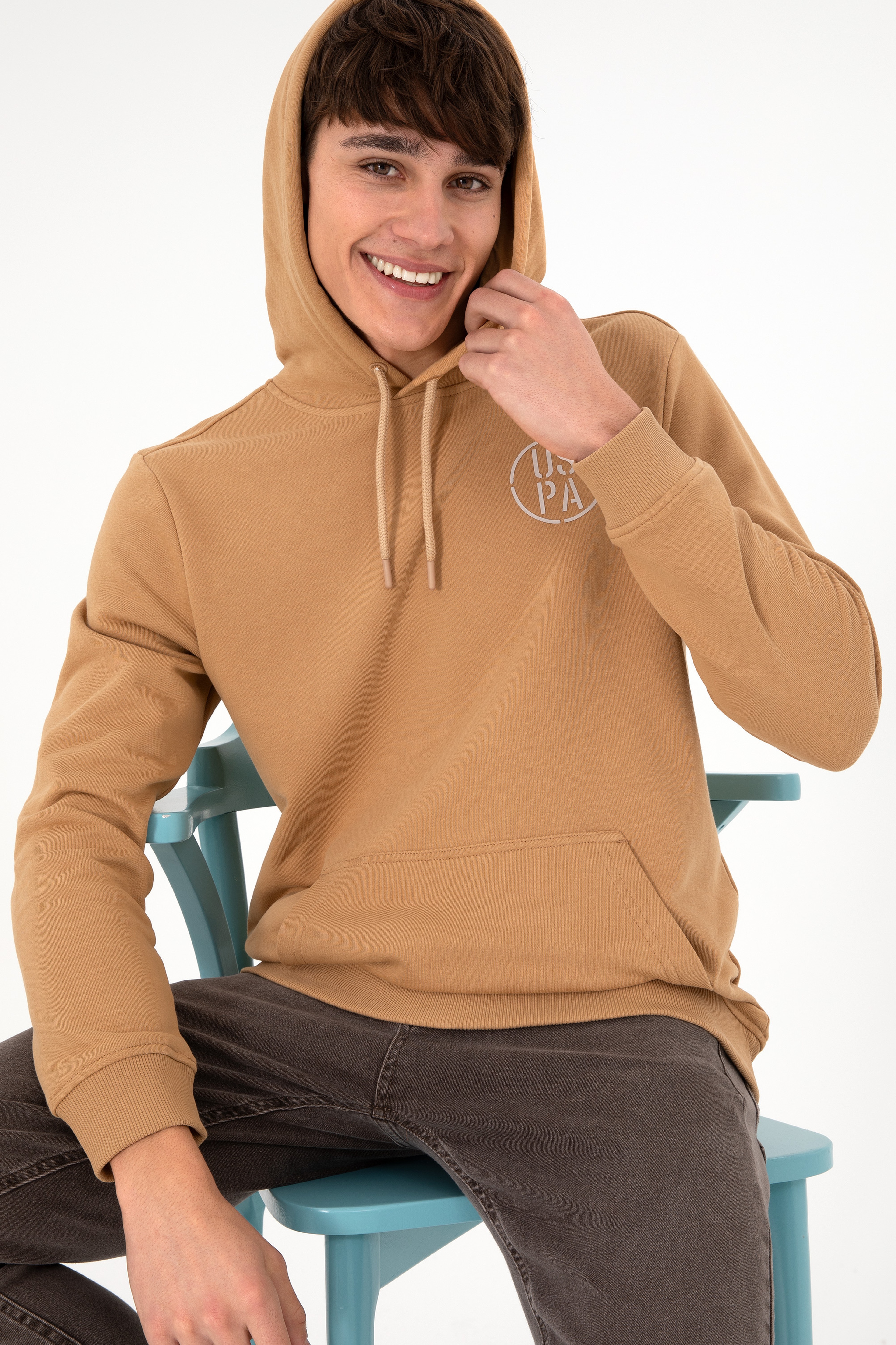 Erkek Camel Sweatshirt - Image 4