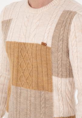 Erkek Regular Fit Bisiklet Yaka Krem Kazak - 50292678015