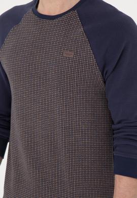 Erkek Regular Fit Bisiklet Yaka İndigo Sweatshirt - 50290763023