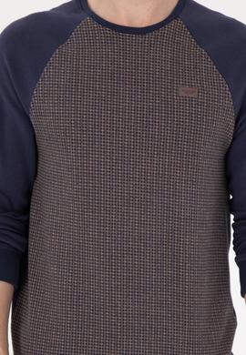 Erkek Regular Fit Bisiklet Yaka İndigo Sweatshirt - 50290763023