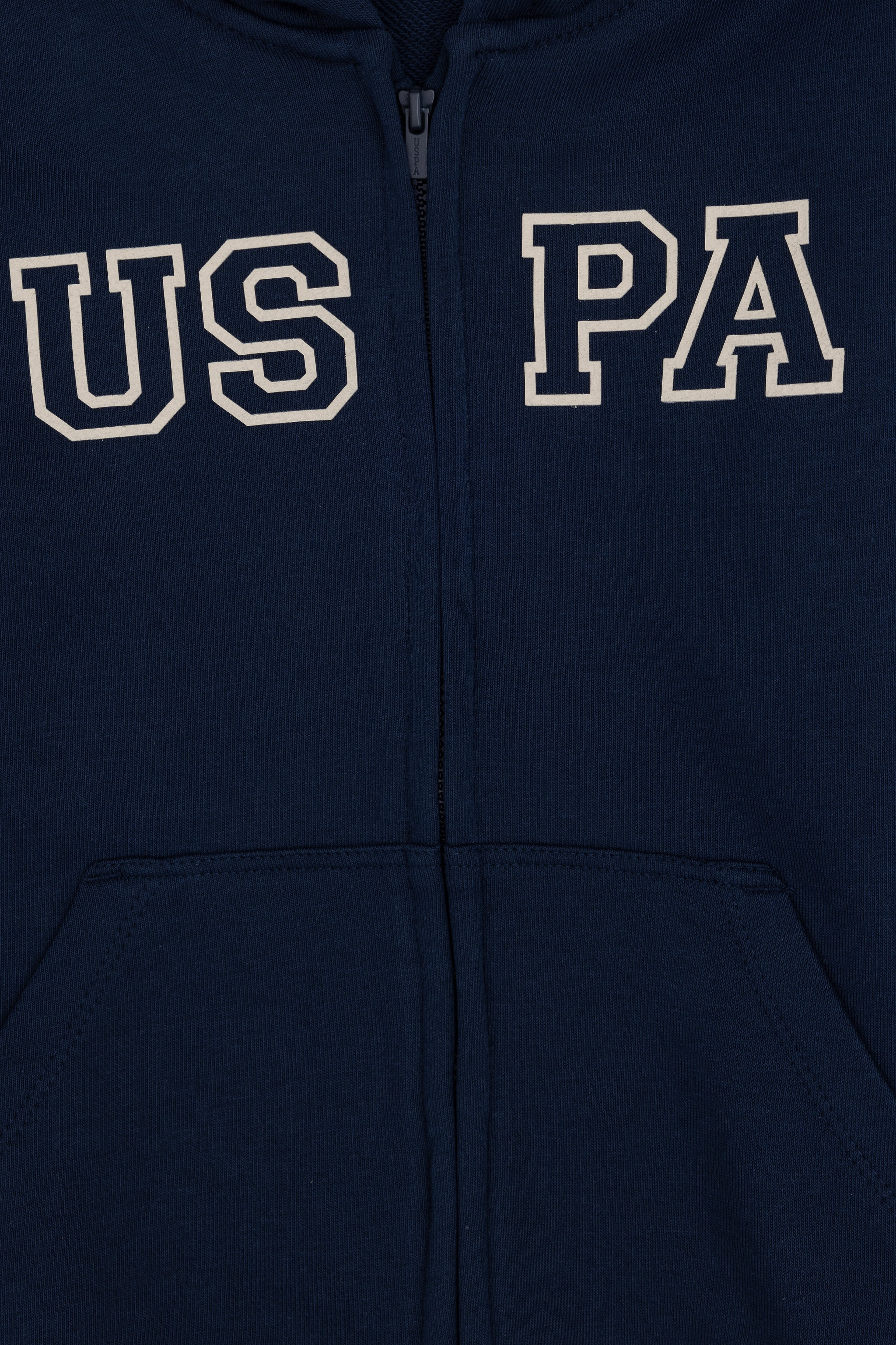 Erkek Çocuk Fermuarlı Kapüşonlu Basic Lacivert Sweatshirt - Image 3