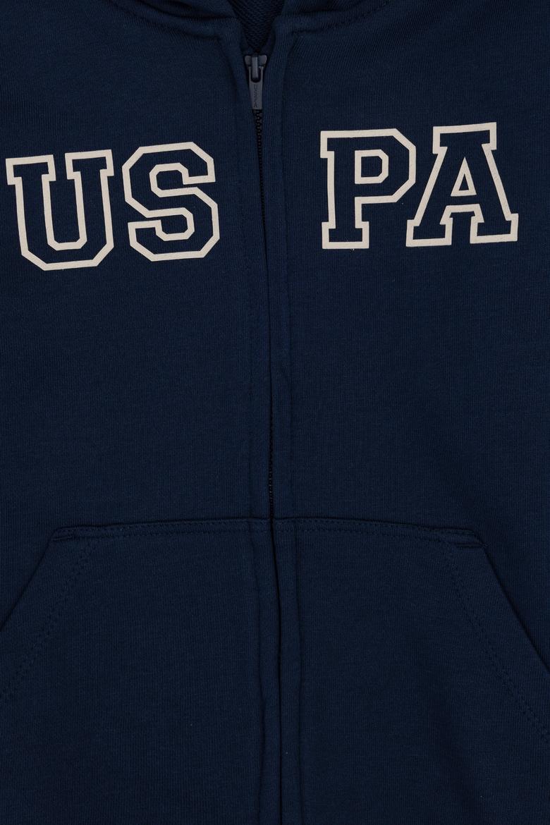 Erkek Çocuk Fermuarlı Kapüşonlu Basic Lacivert Sweatshirt - 50293472039