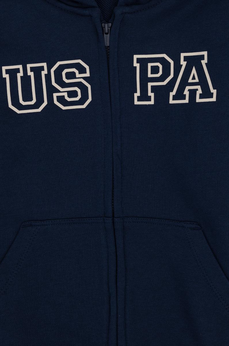 Erkek Çocuk Fermuarlı Kapüşonlu Basic Lacivert Sweatshirt