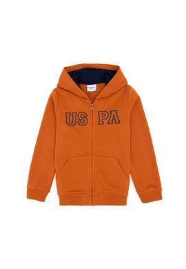 Erkek Çocuk Fermuarlı Kapüşonlu Basic Tarçın Sweatshirt - 50293472032