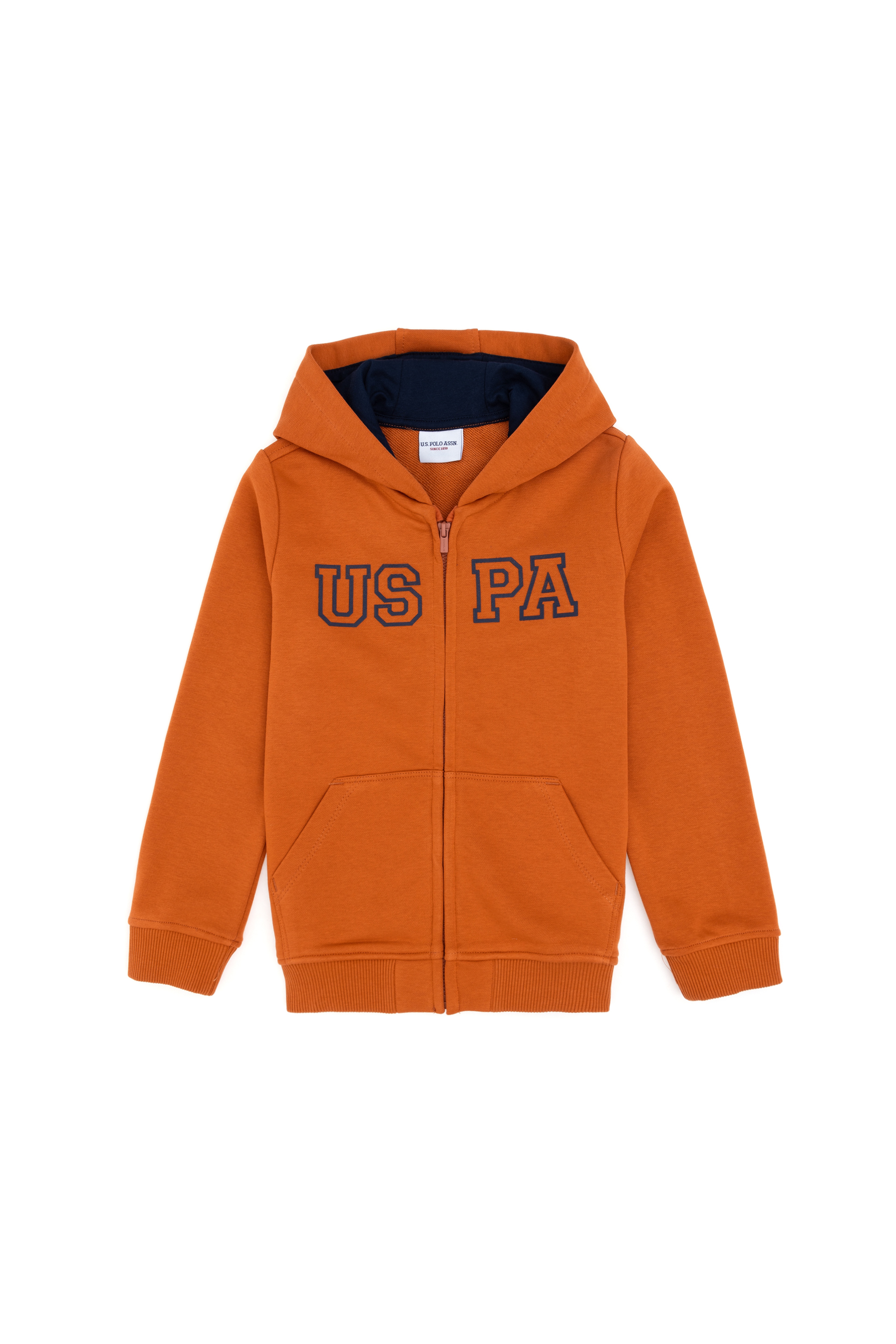 Erkek Çocuk Fermuarlı Kapüşonlu Basic Tarçın Sweatshirt