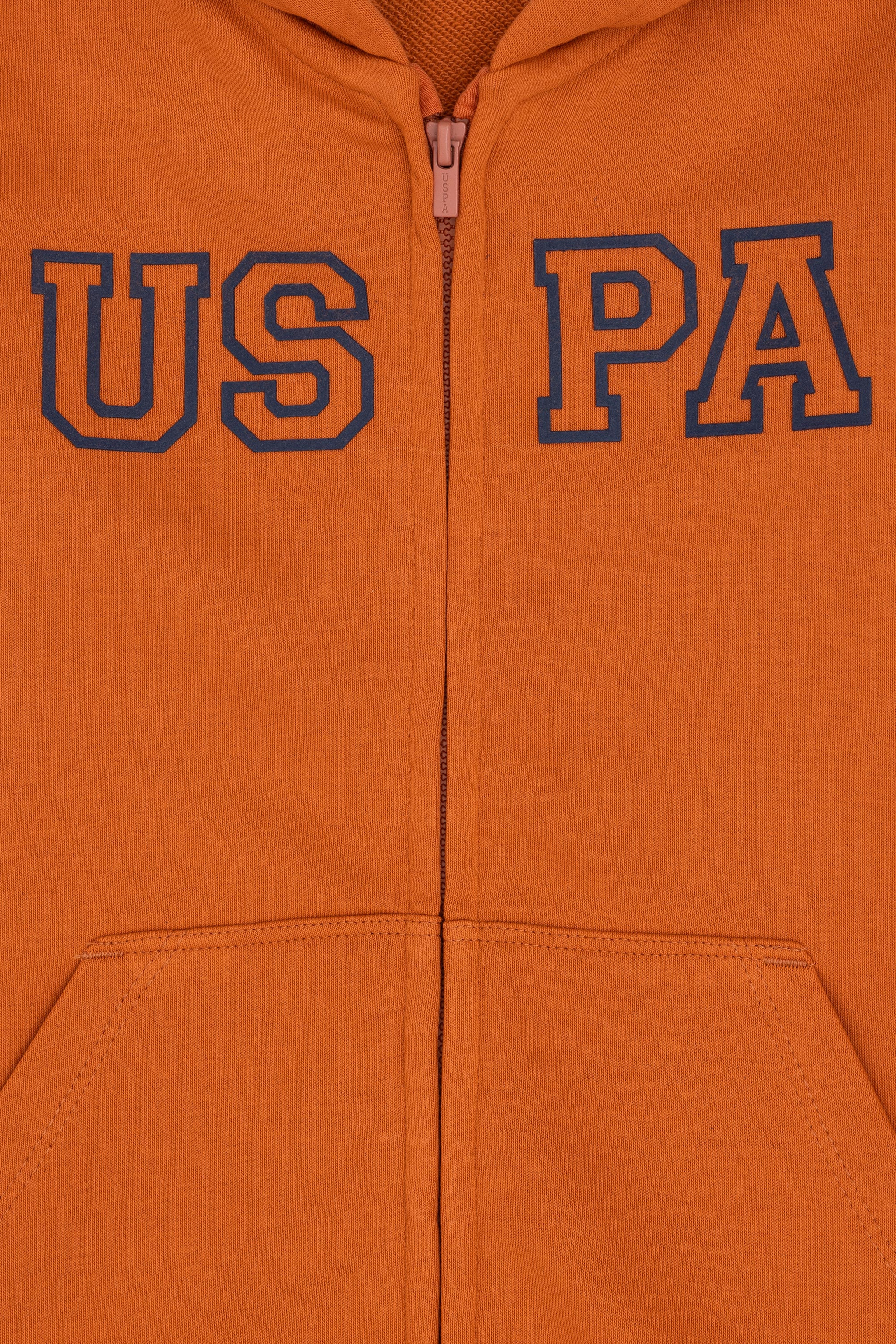 Erkek Çocuk Fermuarlı Kapüşonlu Basic Tarçın Sweatshirt - Image 3