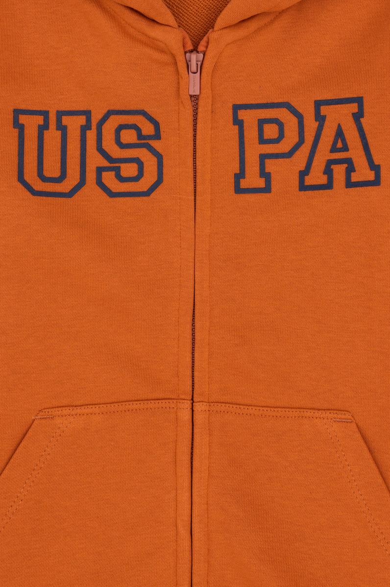 Erkek Çocuk Fermuarlı Kapüşonlu Basic Tarçın Sweatshirt