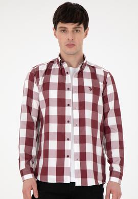 Erkek Bordo Uzun Kollu Gömlek - 50296595005