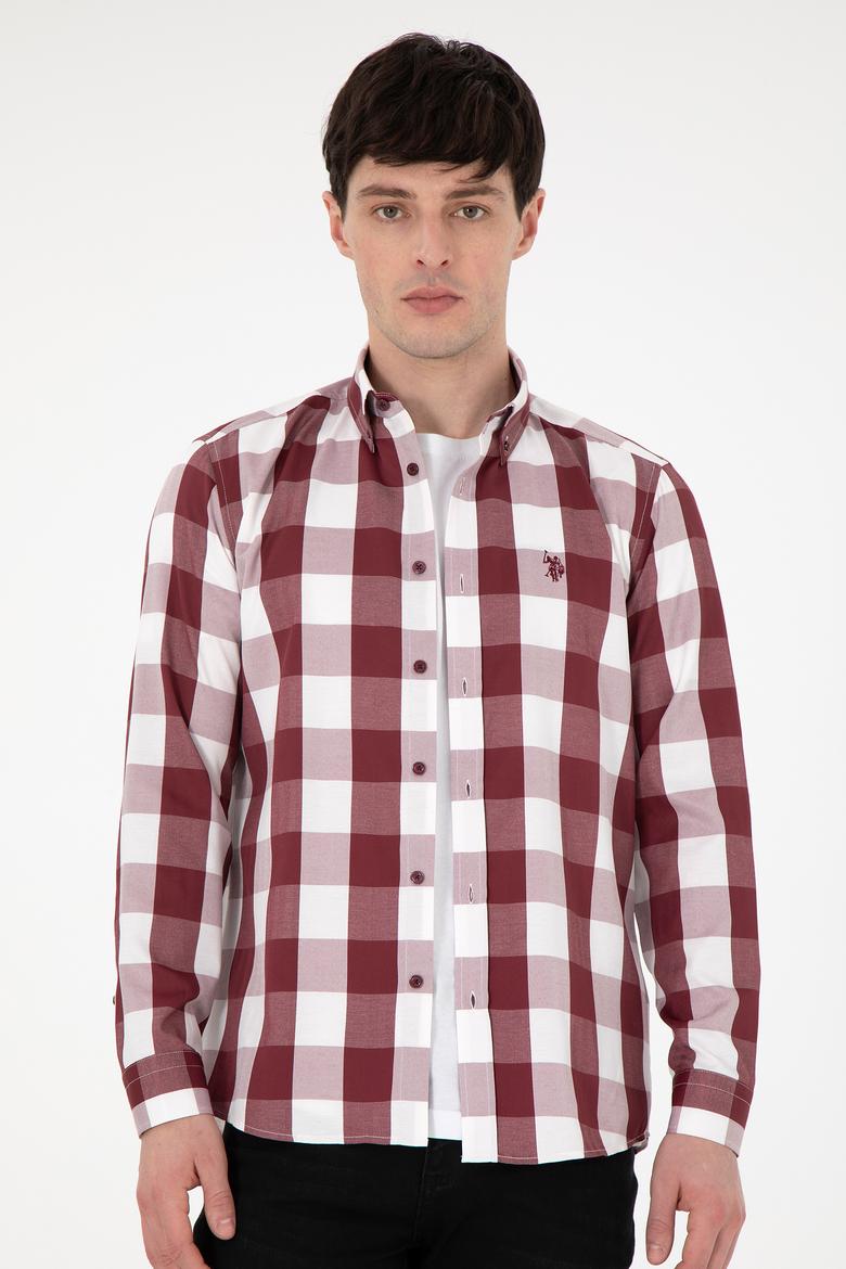 Erkek Bordo Uzun Kollu Gömlek - 50296595005