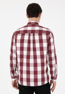 Erkek Bordo Uzun Kollu Gömlek - 50296595005