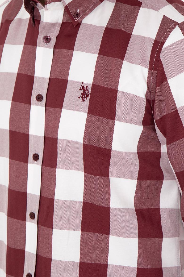 Erkek Bordo Uzun Kollu Gömlek - 50296595005