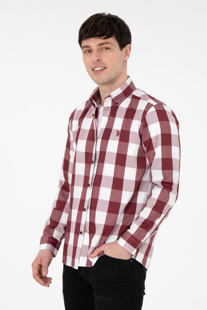 Erkek Bordo Uzun Kollu Gömlek