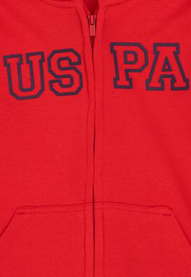 Erkek Çocuk Fermuarlı Kapüşonlu Basic Kırmızı Sweatshirt - 50293472068