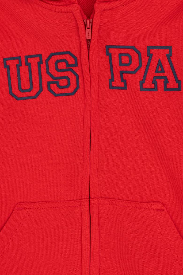 Erkek Çocuk Fermuarlı Kapüşonlu Basic Kırmızı Sweatshirt - 50293472068