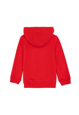 Erkek Çocuk Fermuarlı Kapüşonlu Basic Kırmızı Sweatshirt - 50293472068