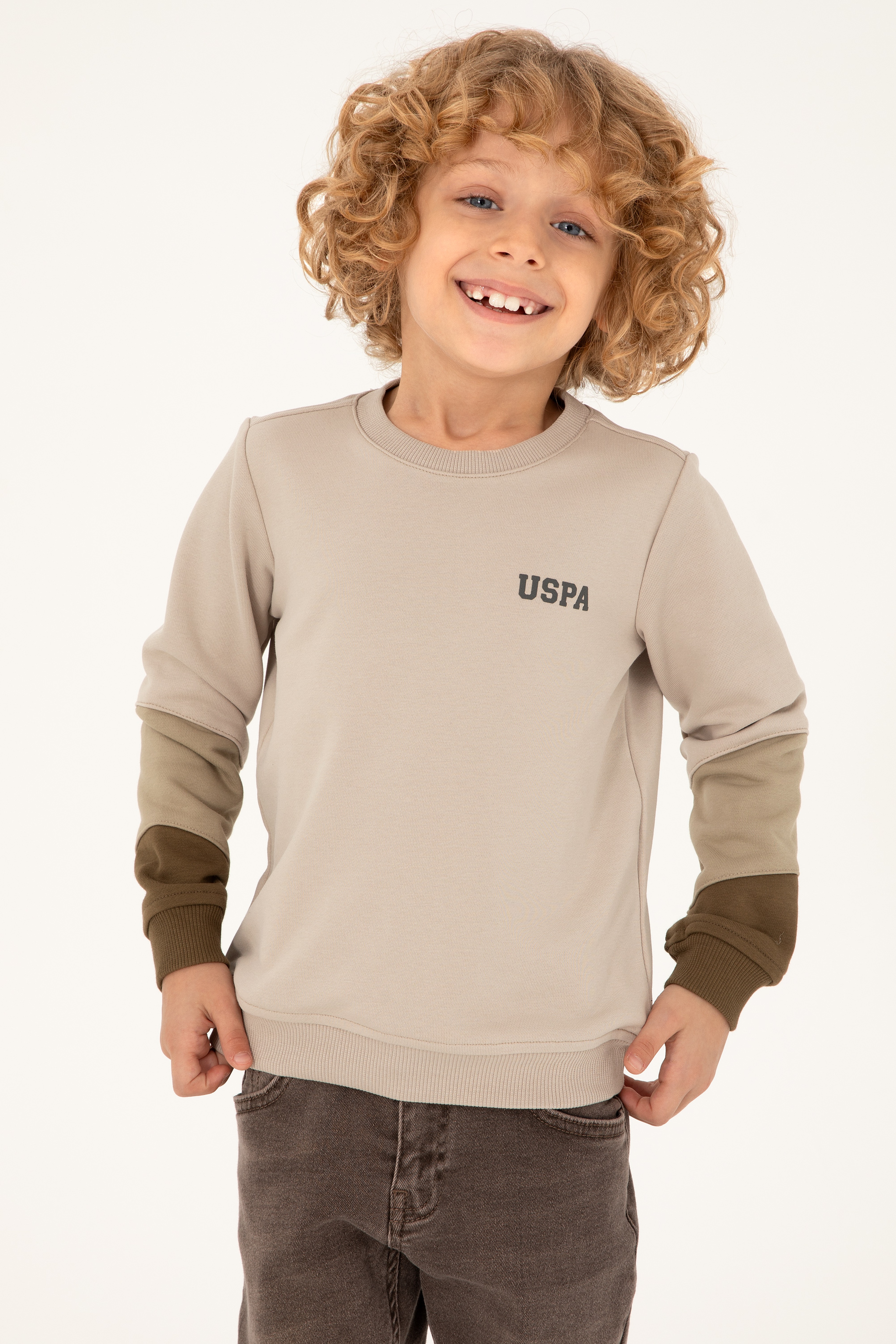 Erkek Çocuk Taş Bisiklet Yaka Sweatshirt - Image 1