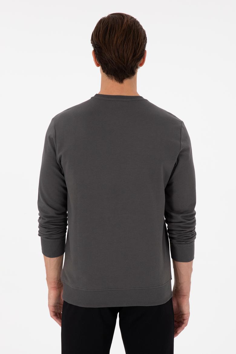 Erkek Regular Fit Bisiklet Yaka Antrasit Sweatshirt - 50293461019