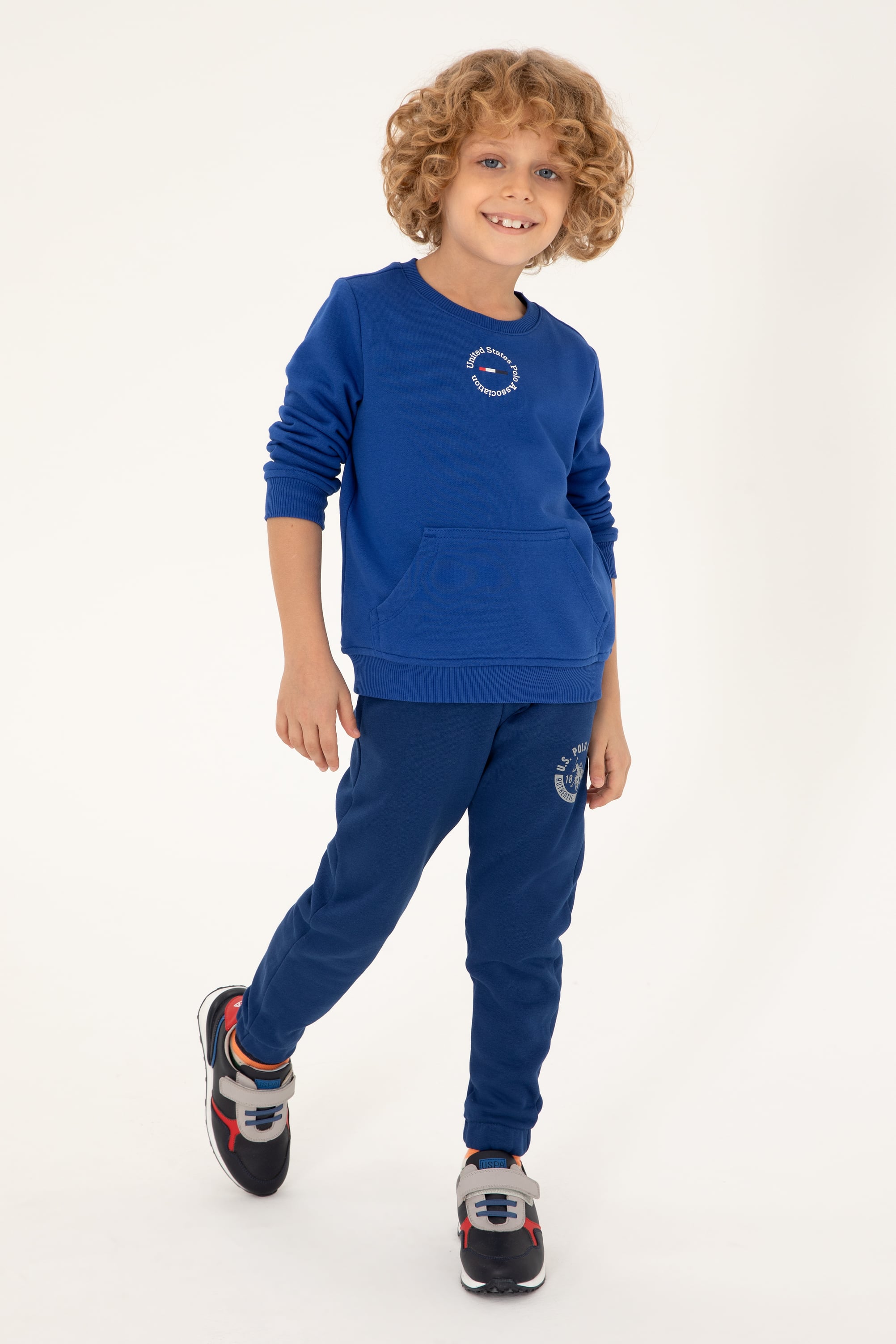 Erkek Çocuk Saks Basic Bisiklet Yaka Sweatshirt - Image 2