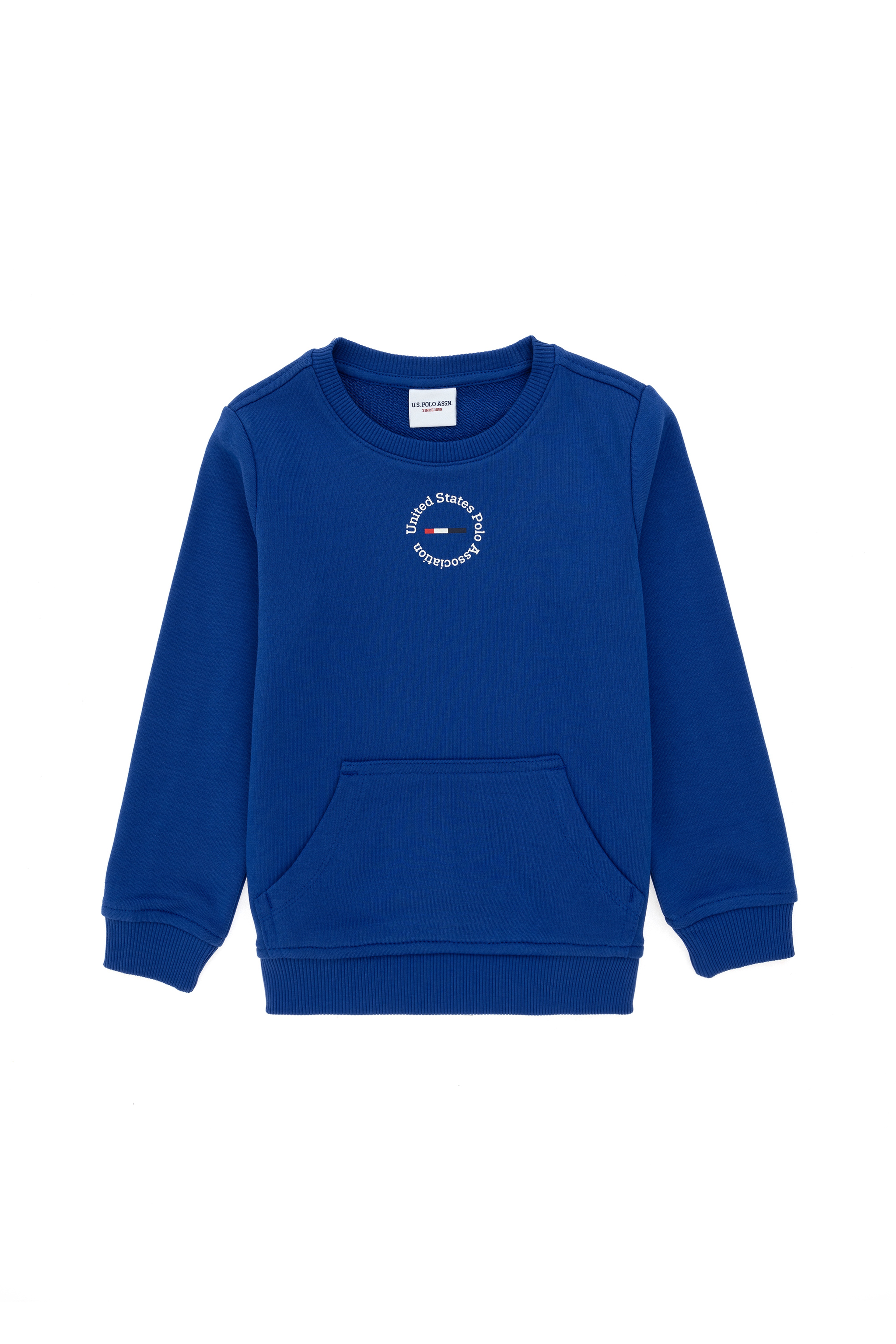 Erkek Çocuk Saks Basic Bisiklet Yaka Sweatshirt