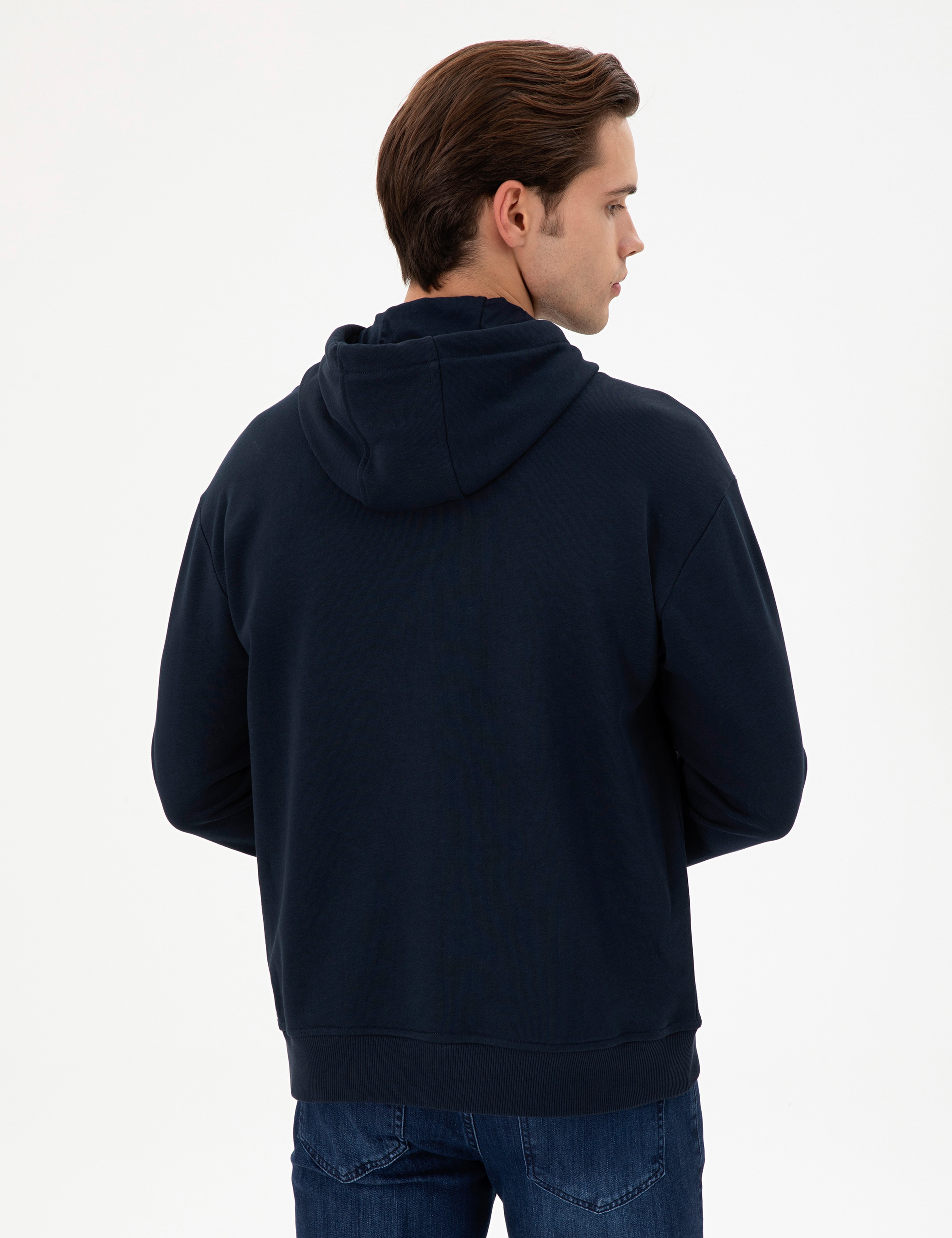 Erkek Lacivert Sweatshirt - Image 5