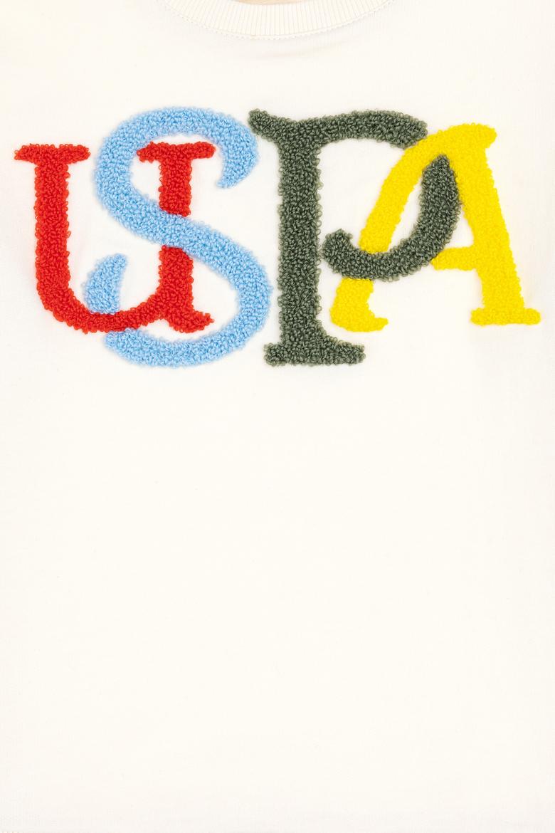 Kız Çocuk Krem Bisiklet Yaka Sweatshirt - 50296285019