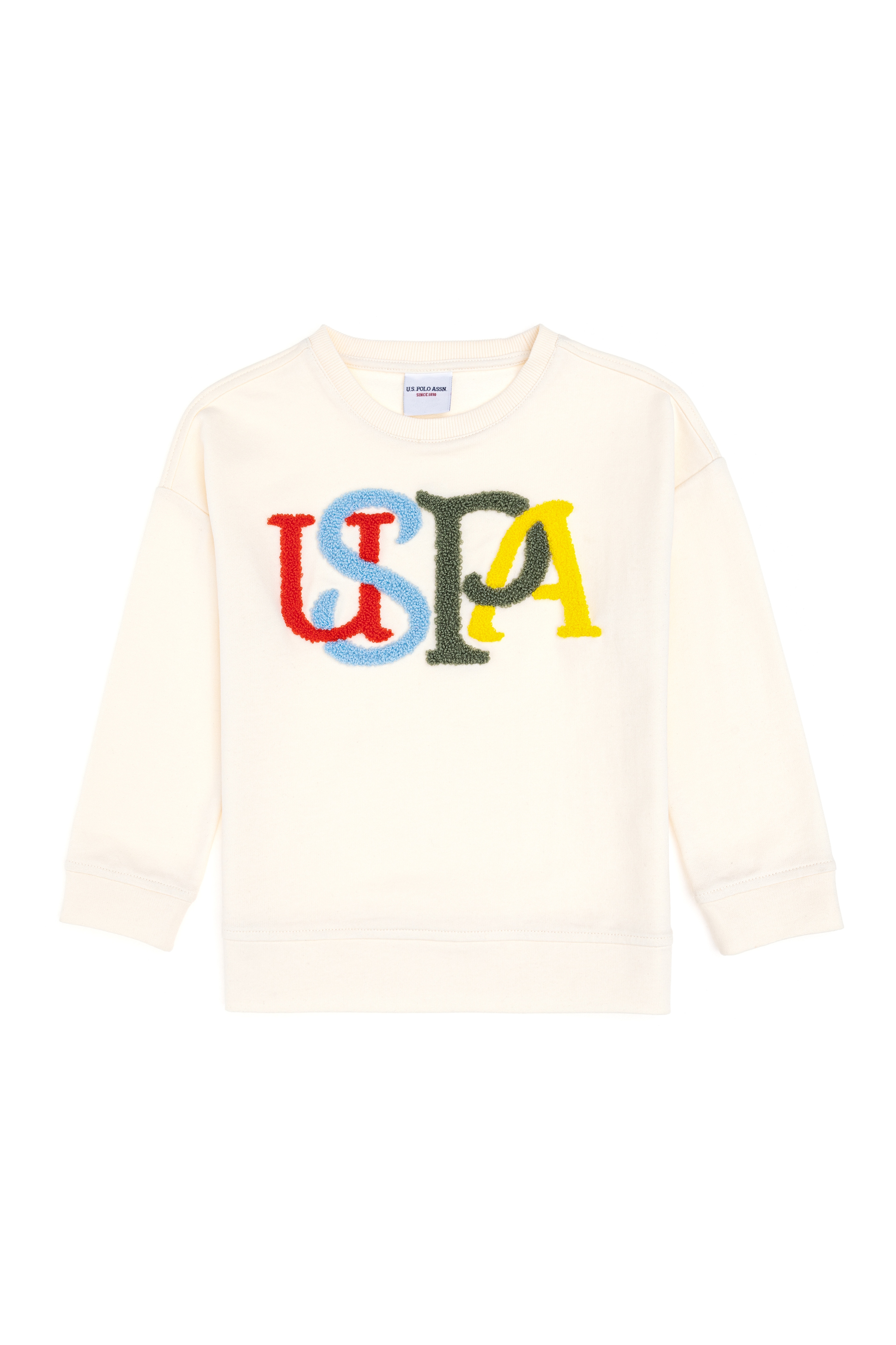 Kız Çocuk Krem Bisiklet Yaka Sweatshirt - Image 4
