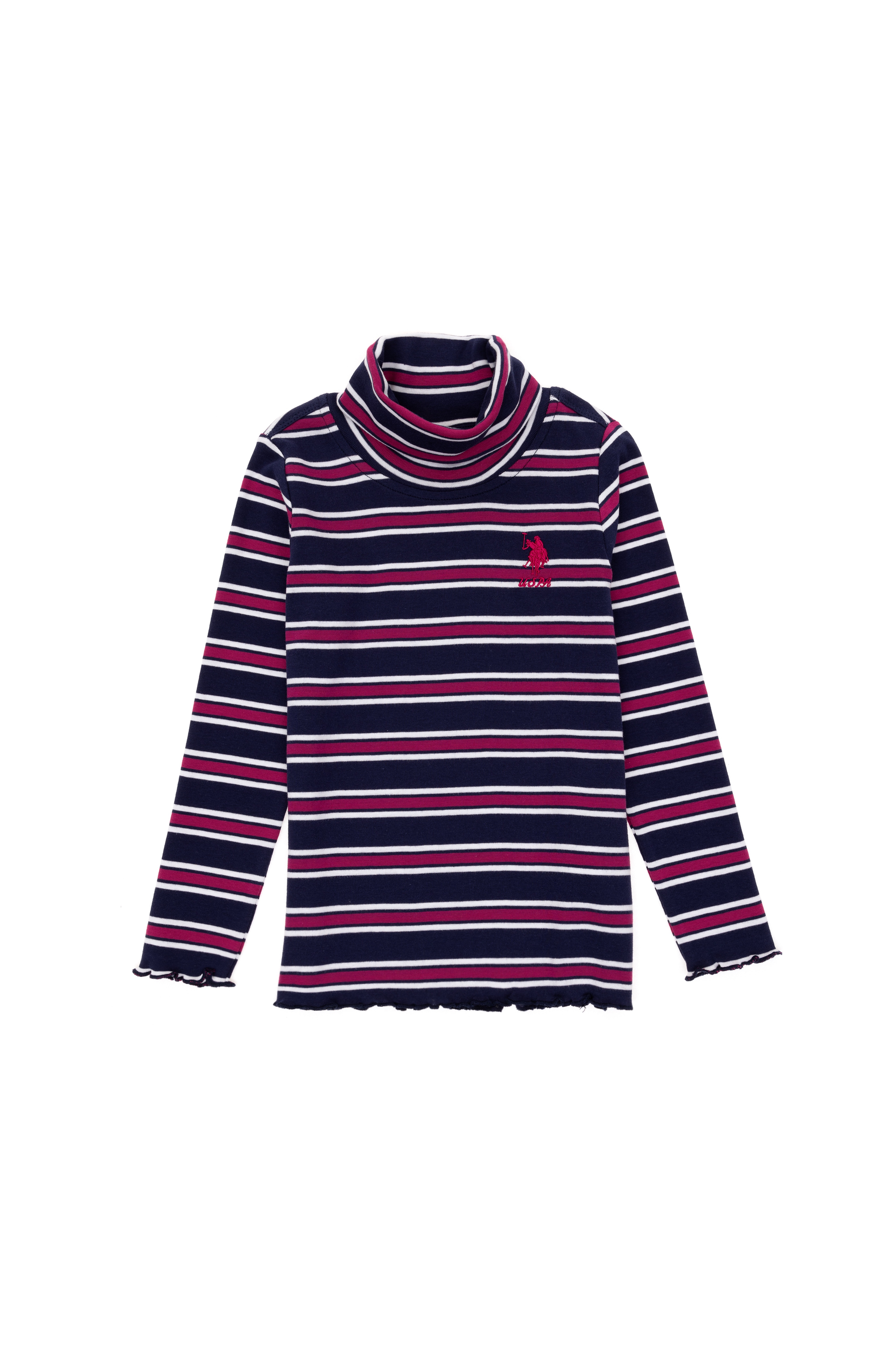 Kız Çocuk Lacivert Balıkçı Yaka Sweatshirt - Image 3