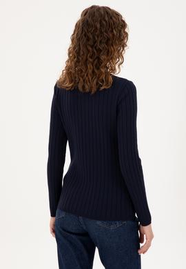 Kadın Lacivert Kare Yaka Kazak - 50297408005