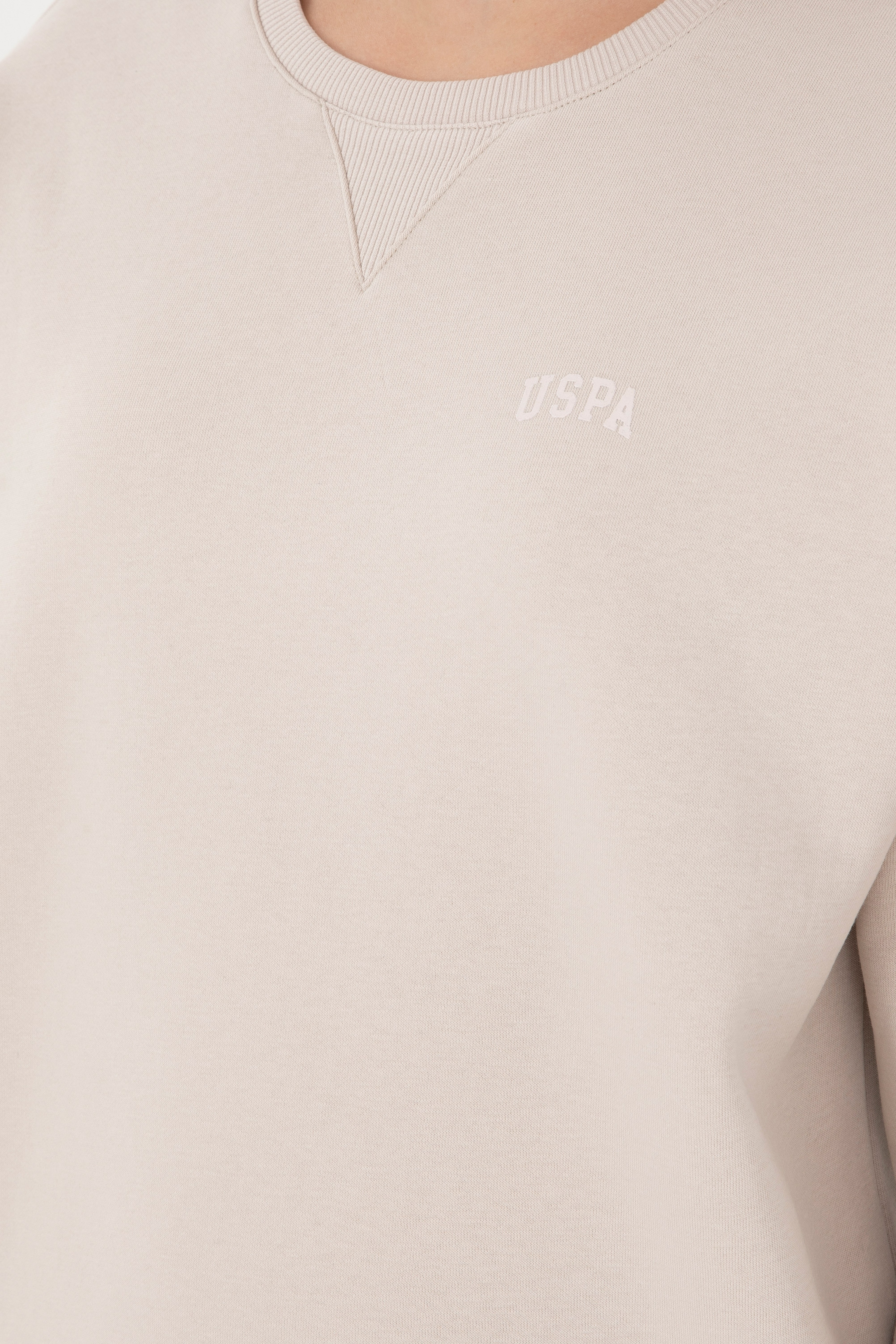 Kadın Taş Basic Bisiklet Yaka Sweatshirt