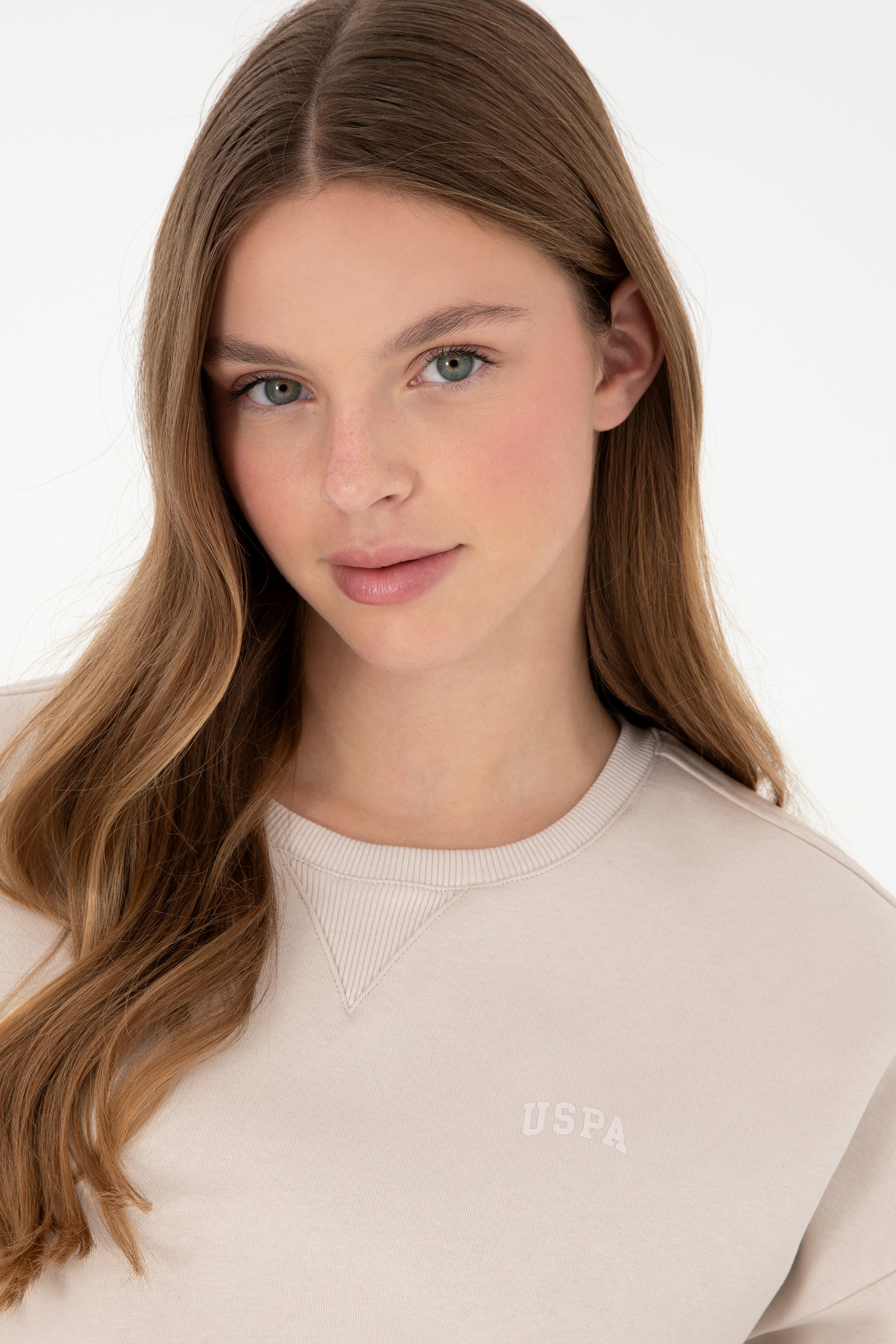 Kadın Taş Basic Bisiklet Yaka Sweatshirt - Image 2