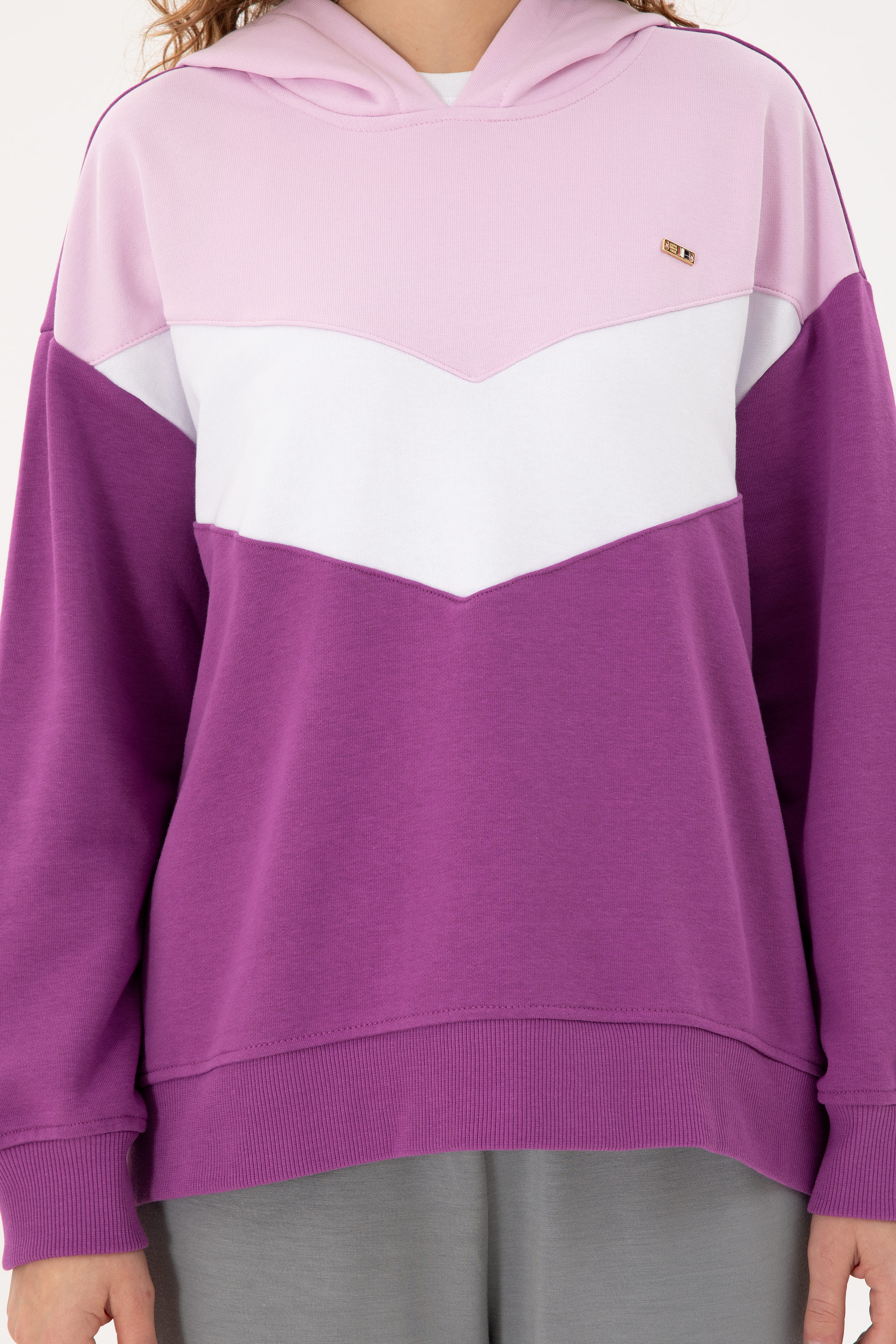Kadın Menekşe Kapüşonlu Sweatshirt