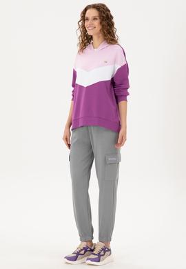 Kadın Menekşe Kapüşonlu Sweatshirt - 50297376007