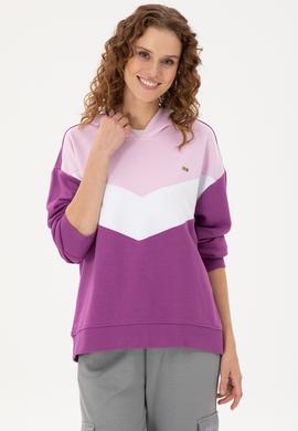 Kadın Menekşe Kapüşonlu Sweatshirt - 50297376007