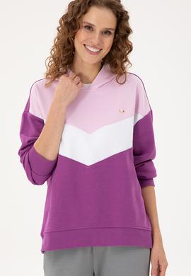 Kadın Menekşe Kapüşonlu Sweatshirt - 50297376007