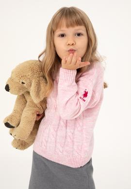 Kız Çocuk Pembe Bisiklet Yaka Kazak - 50297150004