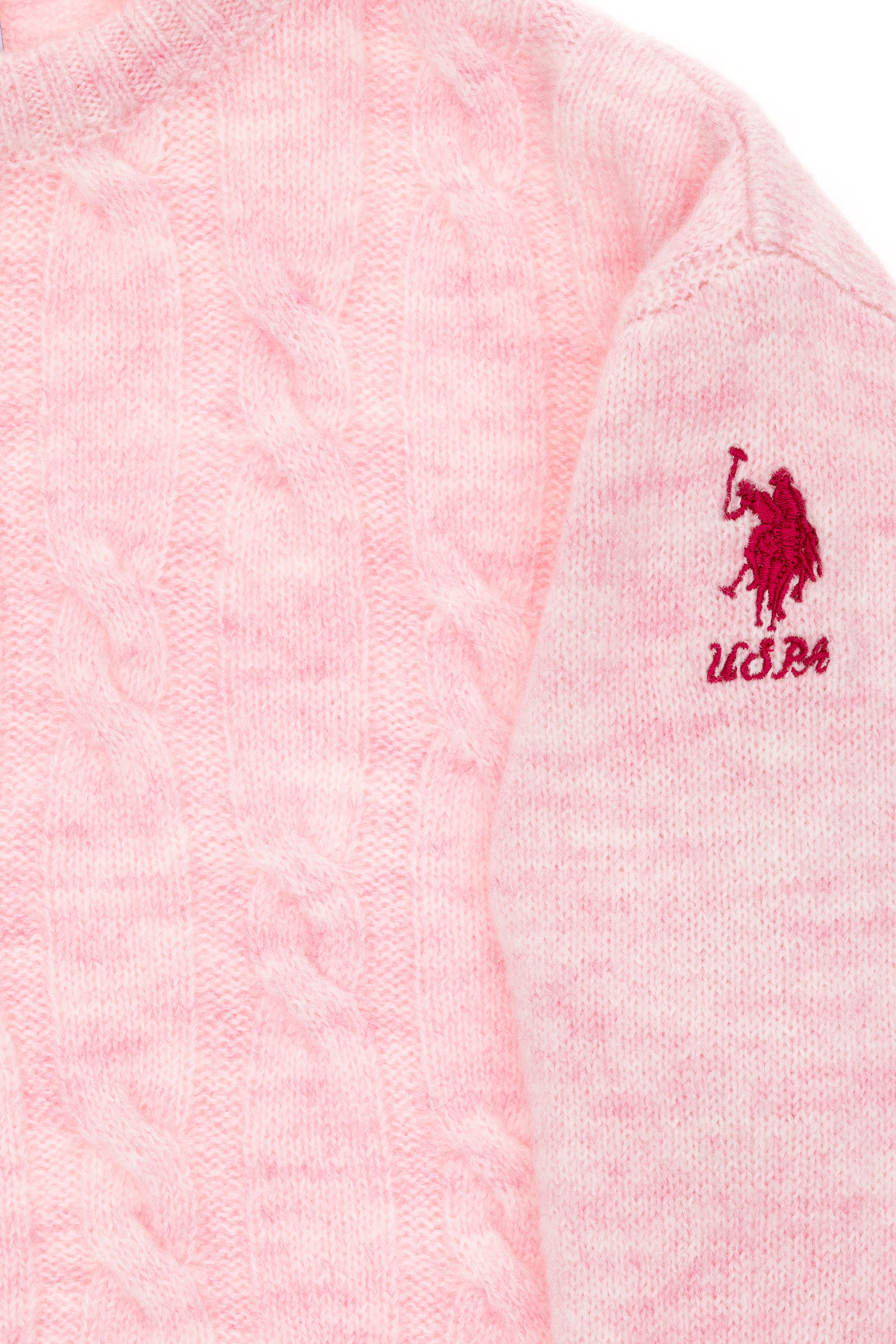 Kız Çocuk Pembe Bisiklet Yaka Kazak - Image 6
